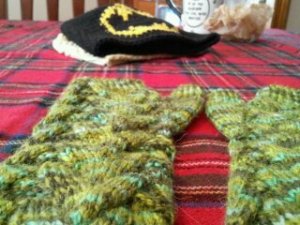This is an order for my dear childhood friend Cheryl. She ordered some fingerless gloves for her daughter, a cute slouchy Zig Zag hat, and a Batman beanie for her son. They are super fun!